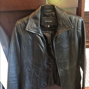 Jones New York Dark Leather Jacket